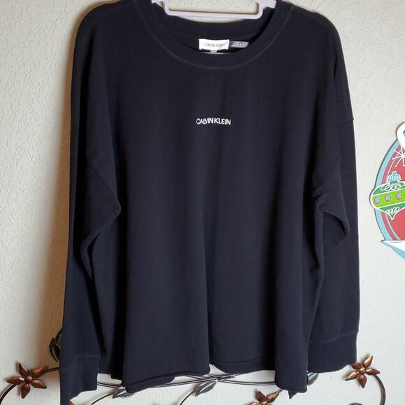 Calvin Klein Long-Sleeve French Terry Top Size XL NWT - Picture 2 of 6